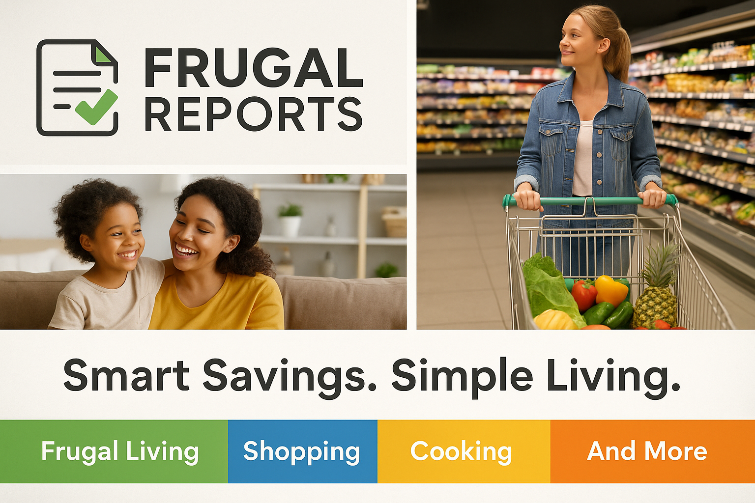 FrugalReports — warm, budget‑friendly home scene.